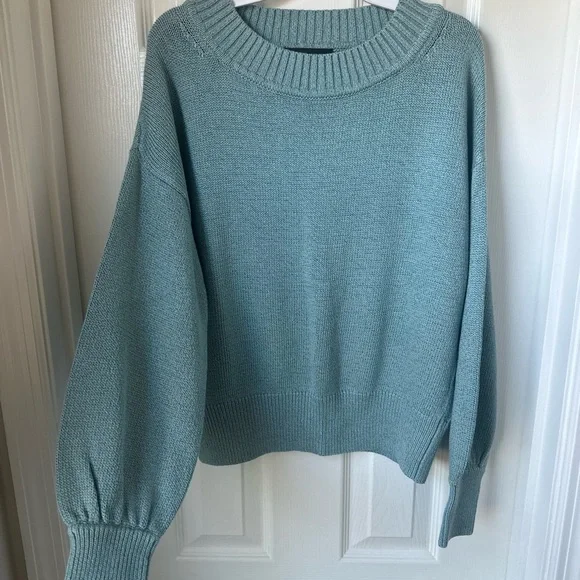 Ann Taylor Light Blue Crew Neck Sweater - Picture 2 of 4